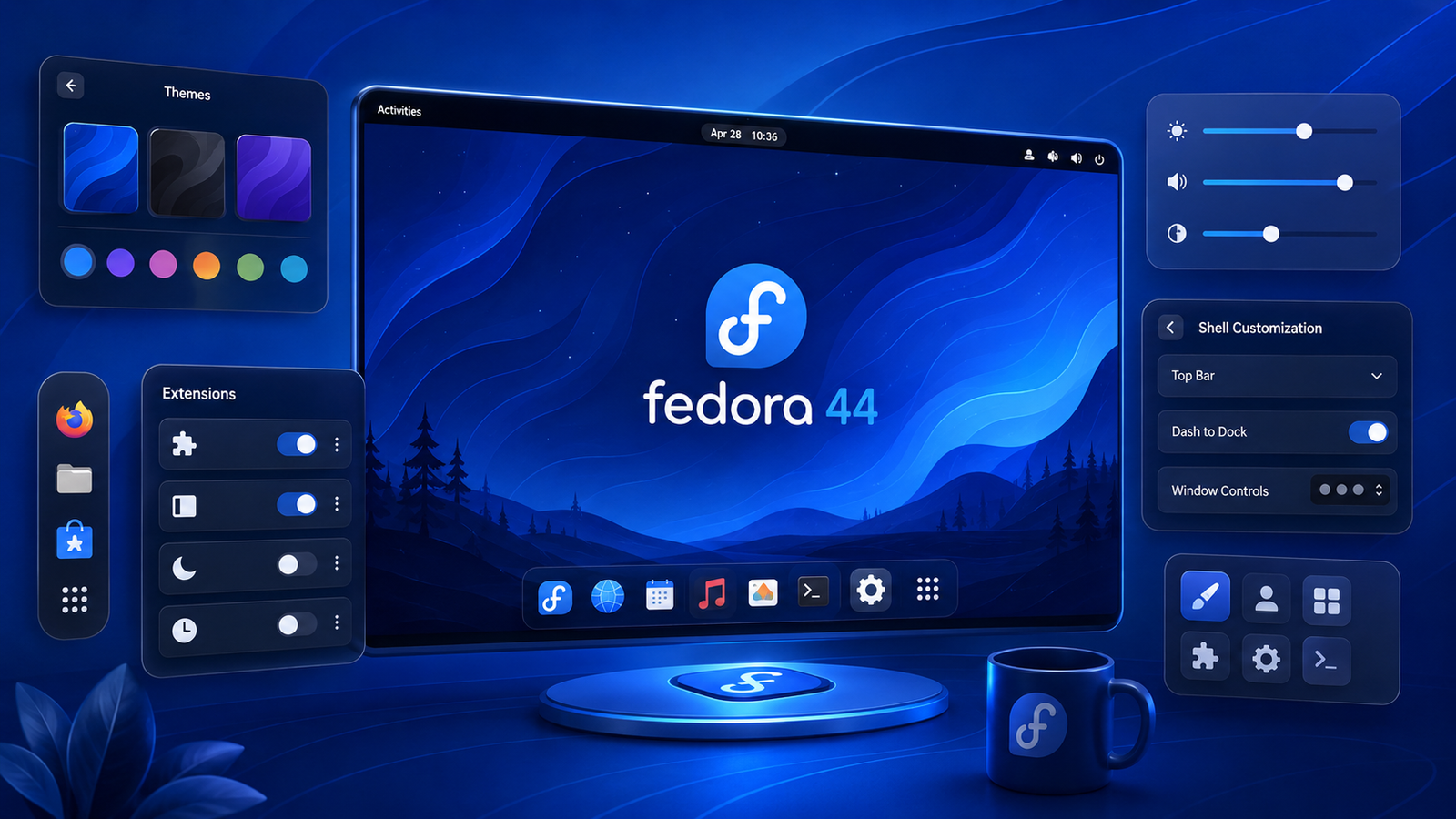 Customizing GNOME 50 desktop on Fedora 44